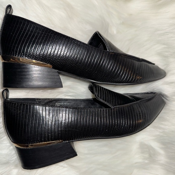Steve Madden Black Leather Slip-On Loafers - Picture 7 of 9